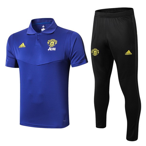 Polo Manchester United Conjunto Completo 2019-2020 Azul Amarillo Negro